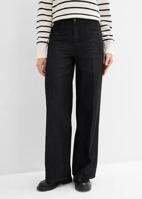 Wide-Leg-Jeans Mid Waist, bonprix