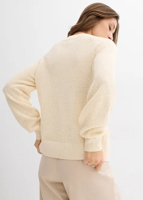 Grobstrick-Pullover mit Knopfleiste, bonprix