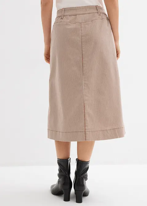 gestreifter Midirock mit Knopfleiste, bonprix