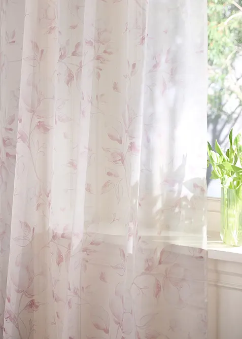 Gardine mit floralem Druck (1er Pack), bonprix