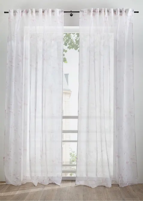 Gardine mit floralem Druck (1er Pack), bonprix