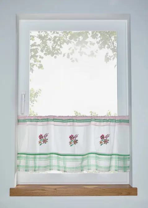 Bio Baumwoll Scheibengardine mit Stickerei, bonprix