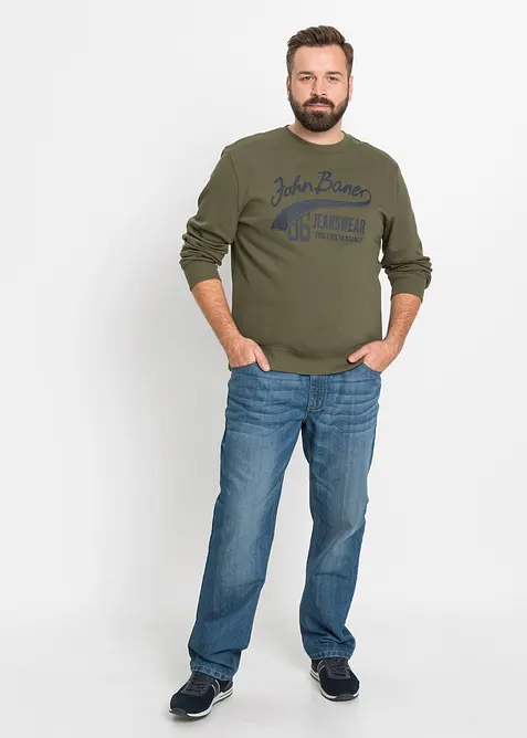 Lot de 2 sweats doux en coton m&eacute;lang&eacute;, bonprix