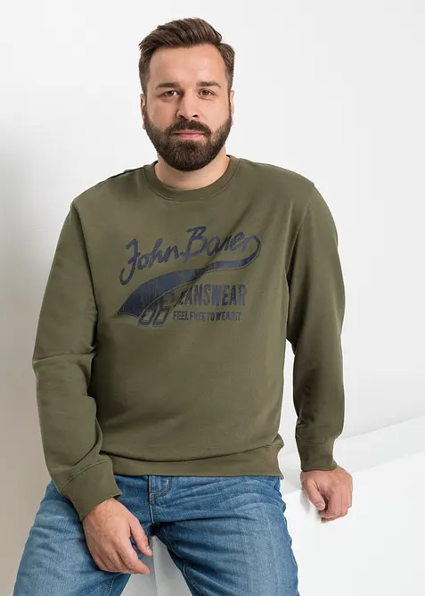 Lot de 2 sweats doux en coton m&eacute;lang&eacute;, bonprix