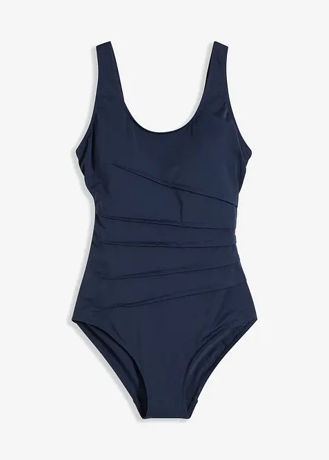 Maillot 1 pi&egrave;ce sculptant, maintien l&eacute;ger, avec plis d&eacute;coratifs, bonprix