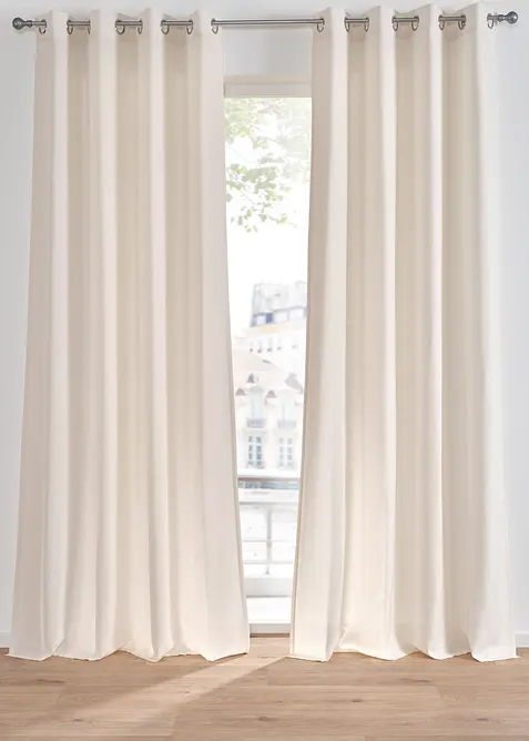 Vorhang in Leinen-Optik mit recyceltem Polyester (1er Pack), bonprix