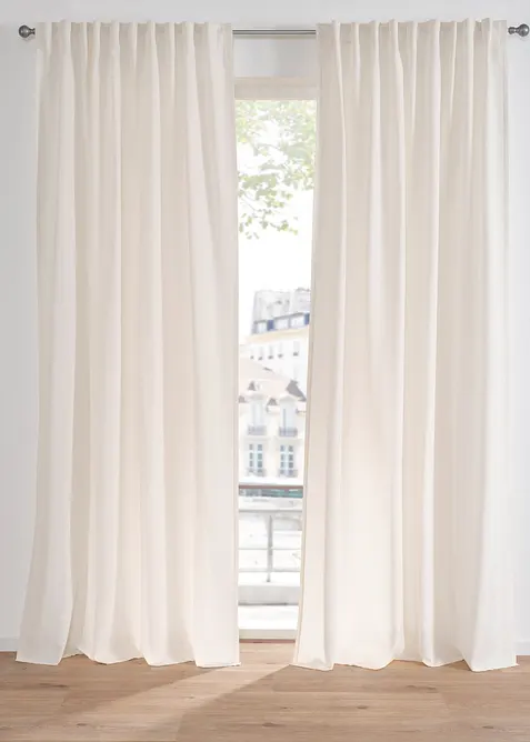 Vorhang in Leinen-Optik mit recyceltem Polyester (1er Pack), bonprix