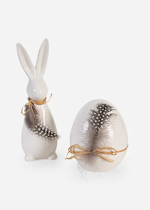 Deko-Figuren Hase und Ei (2-tlg. Set), bonprix