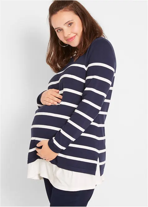 Pull de grossesse et d&rsquo;allaitement en maille l&eacute;g&egrave;re, bonprix