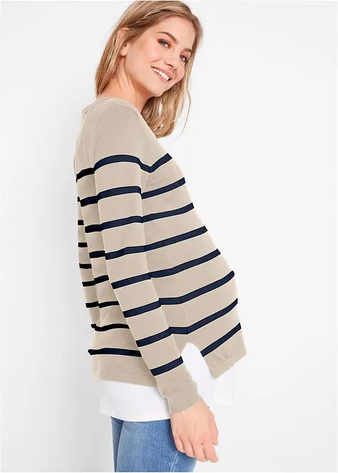 2-in-1 leichter Umstands- und Stillpullover, bonprix