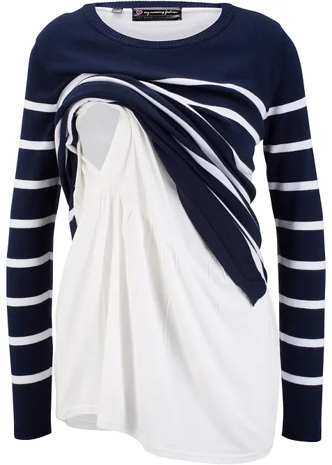 Pull de grossesse et d&rsquo;allaitement en maille l&eacute;g&egrave;re, bonprix