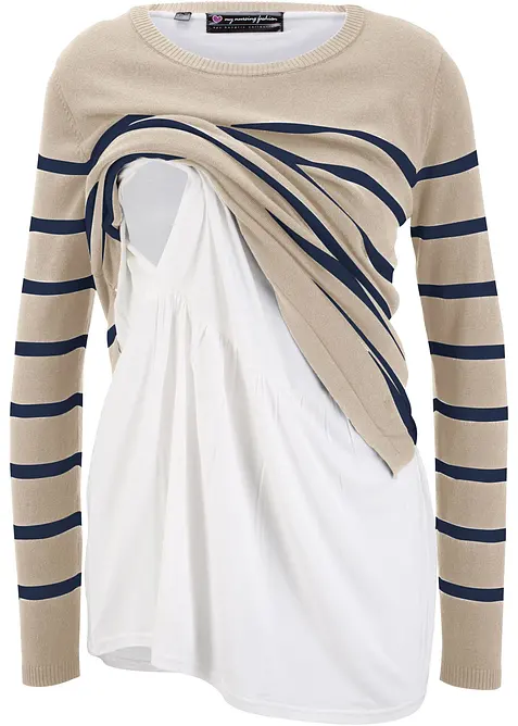 2-in-1 leichter Umstands- und Stillpullover, bonprix