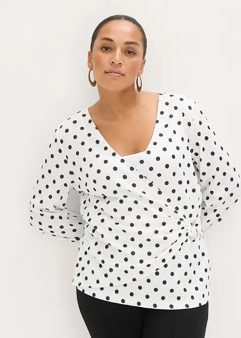 T-shirt manches longues en jersey textur&eacute;, bonprix