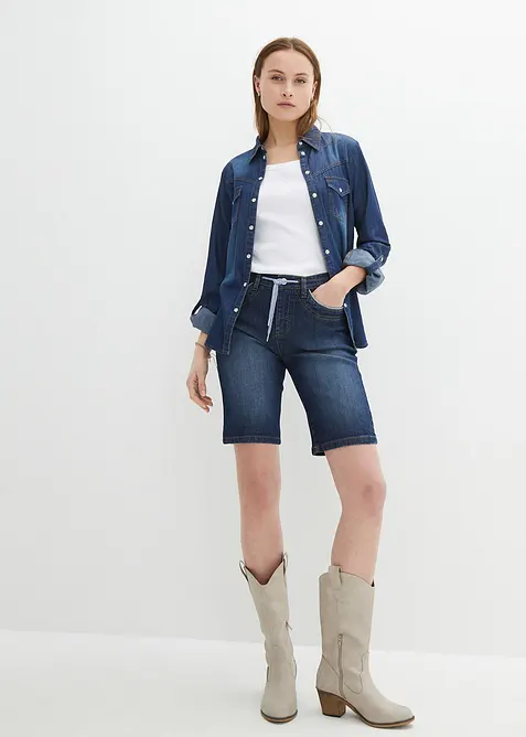 Jeans Bermuda Slim Fit Mid Waist, bonprix