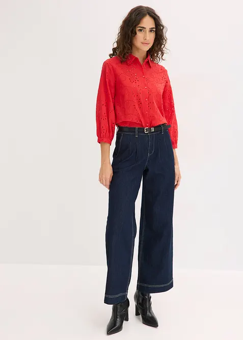 Lochstickerei-Bluse, bonprix