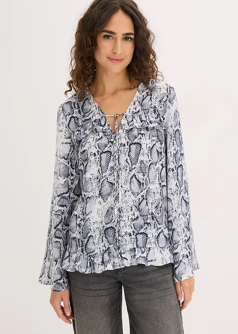 Tunikabluse aus flie&szlig;endem Satin, bonprix