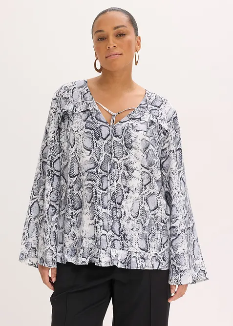 Tunikabluse aus flie&szlig;endem Satin, bonprix