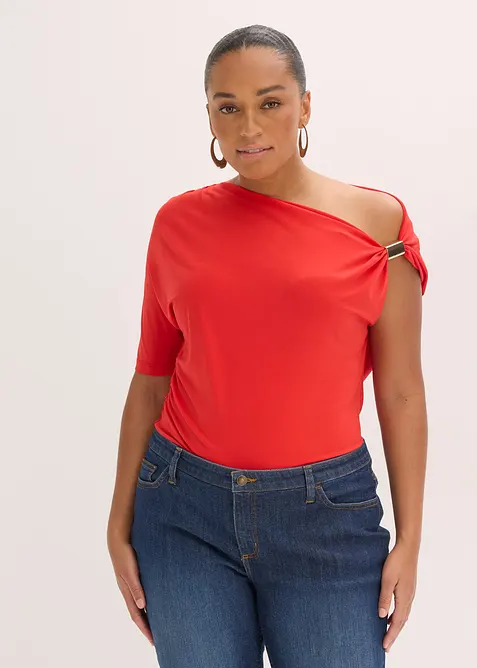 Shirt mit asymmetrischem Ausschnitt, bonprix