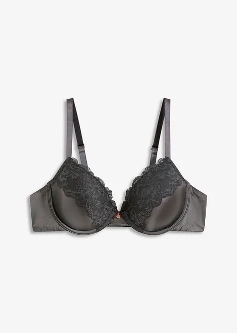 Soutien-gorge &agrave; coques satin et dentelle, bonprix