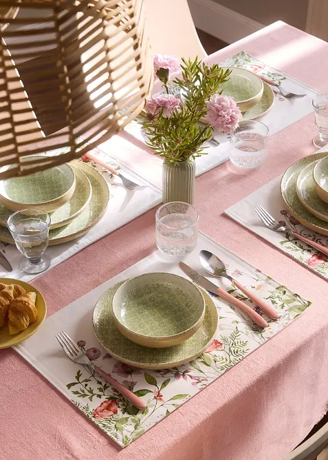Tischset mit Blumen Druck (4er Pack), bonprix