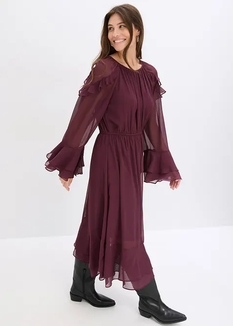 Chiffonkleid mit Volants, bonprix