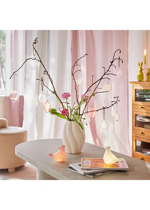 Lot de 6&nbsp;lapins &agrave; suspendre en verre, bonprix