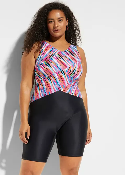 Maillot 1 pi&egrave;ce sculptant &agrave; jambes, maintien mod&eacute;r&eacute;, bonprix