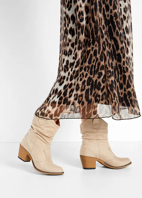 Bottines western &agrave; fronces, bonprix