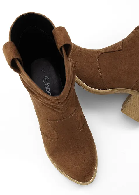 Bottines western &agrave; fronces, bonprix