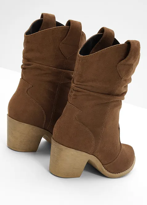 Bottines western &agrave; fronces, bonprix
