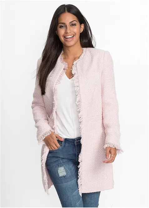 Blazer long en maille boucl&eacute;e, bonprix