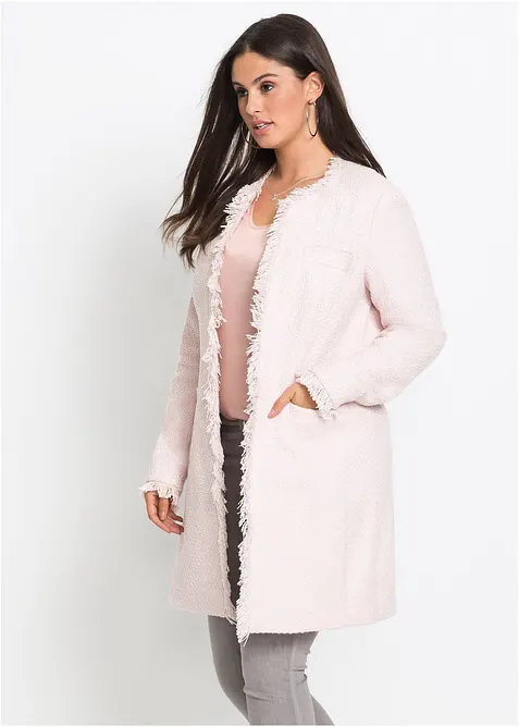 Blazer long en maille boucl&eacute;e, bonprix