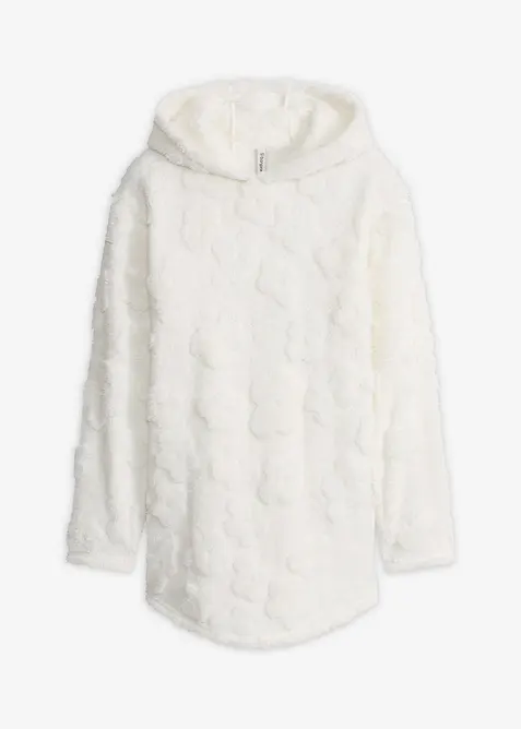 Pull long oversize &agrave; motif c&oelig;urs, bonprix