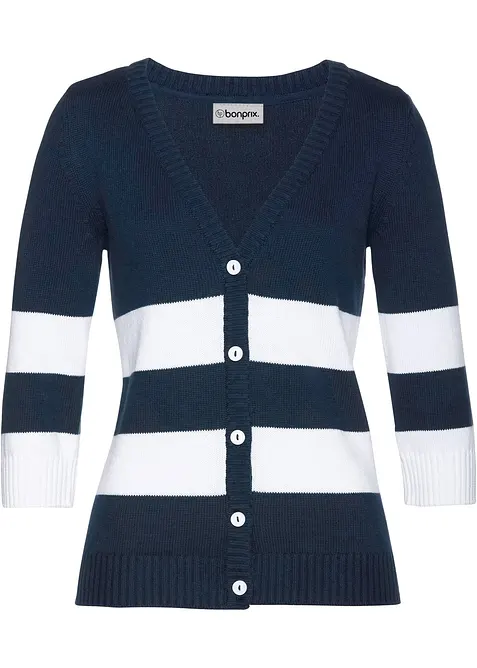 Gilet ray&eacute; en maille de coton, bonprix