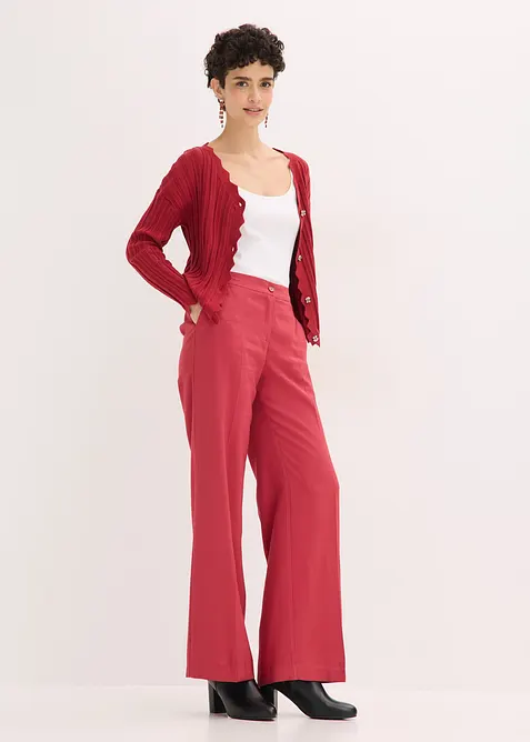 Gilet court en maille ajour&eacute;e, bonprix