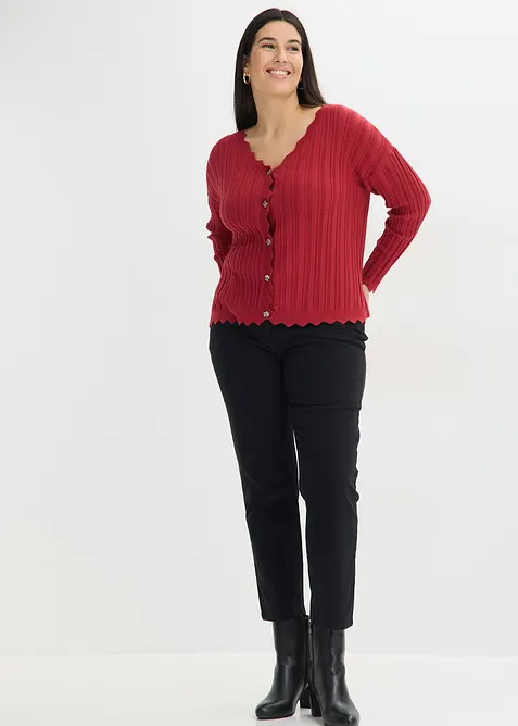 Kurze Ajour-Strickjacke, bonprix