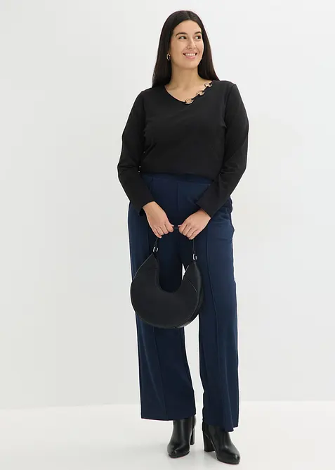 Pantalon &eacute;lastiqu&eacute; en interlock &eacute;pais, bonprix