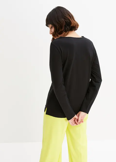 T-shirt manches longues d&eacute;tails &oelig;illets, bonprix