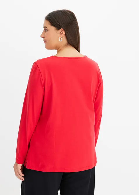 T-shirt manches longues d&eacute;tails &oelig;illets, bonprix