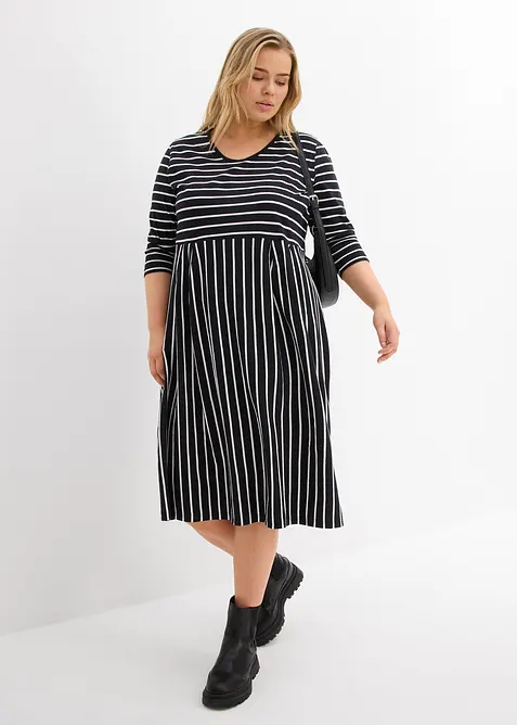 Baumwoll-Jerseykleid, Midil&auml;nge, bonprix