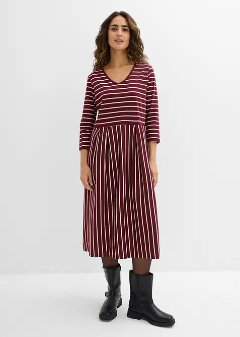 Baumwoll-Jerseykleid, Midil&auml;nge, bonprix