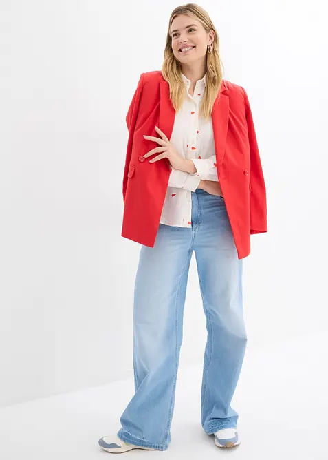 Musselin-Bluse mit Herzen, bonprix