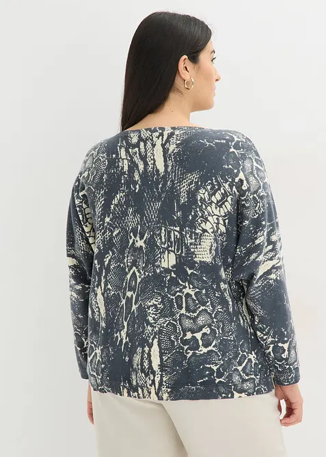 Fledermauspullover mit Schlangendruck, bonprix