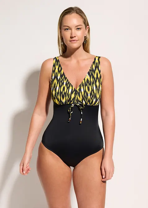 Maillot 1 pi&egrave;ce sculptant &agrave; bretelles larges, maintien mod&eacute;r&eacute;, bonprix