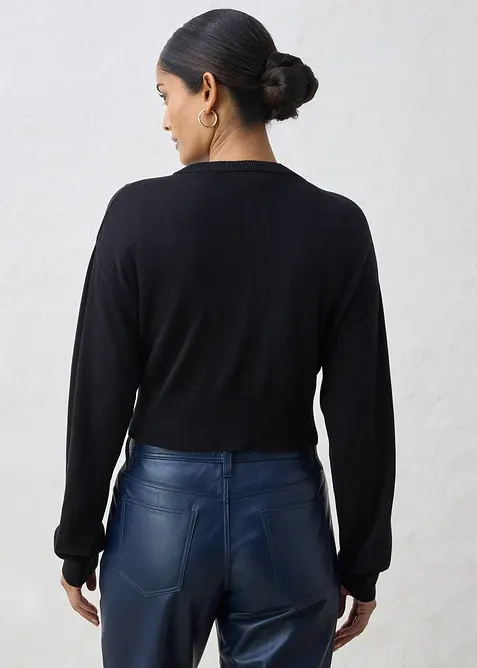 Gilet en maille coton et soie, bonprix