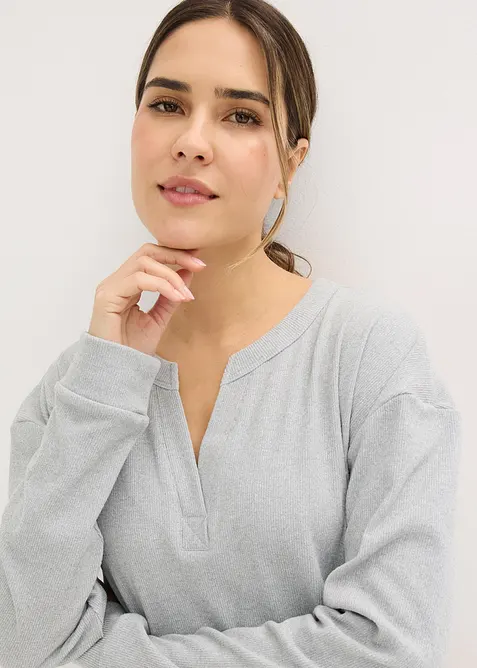 Homewear Kleid aus weicher Rippe, bonprix