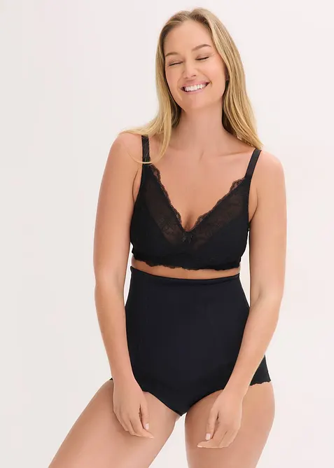 Culotte sculptante taille haute avec dentelle, maintien mod&eacute;r&eacute;, bonprix