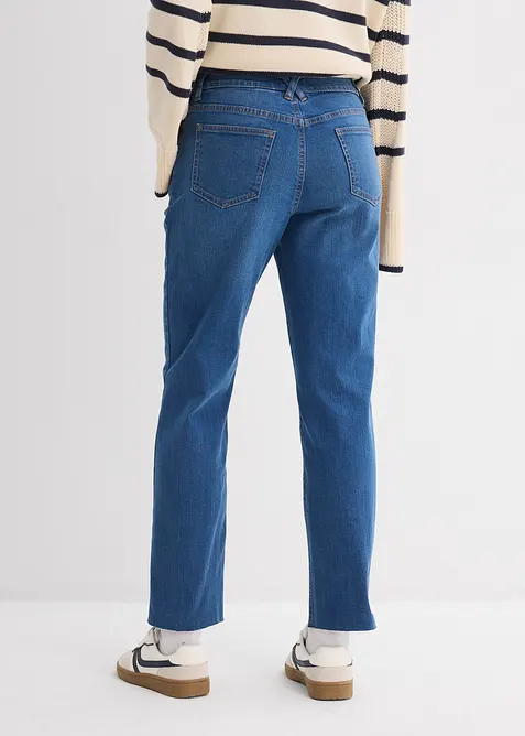 Straight-Jeans, Mid Waist, Bio-Baumwolle cropped, bonprix
