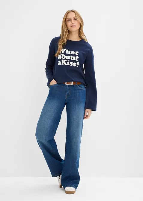 Langarmshirt aus schwerer Baumwolle, bonprix