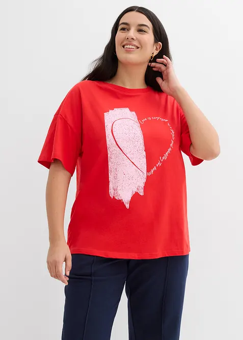 Oversize-Shirt aus elastischem Bio-Baumwoll-Mix, bonprix